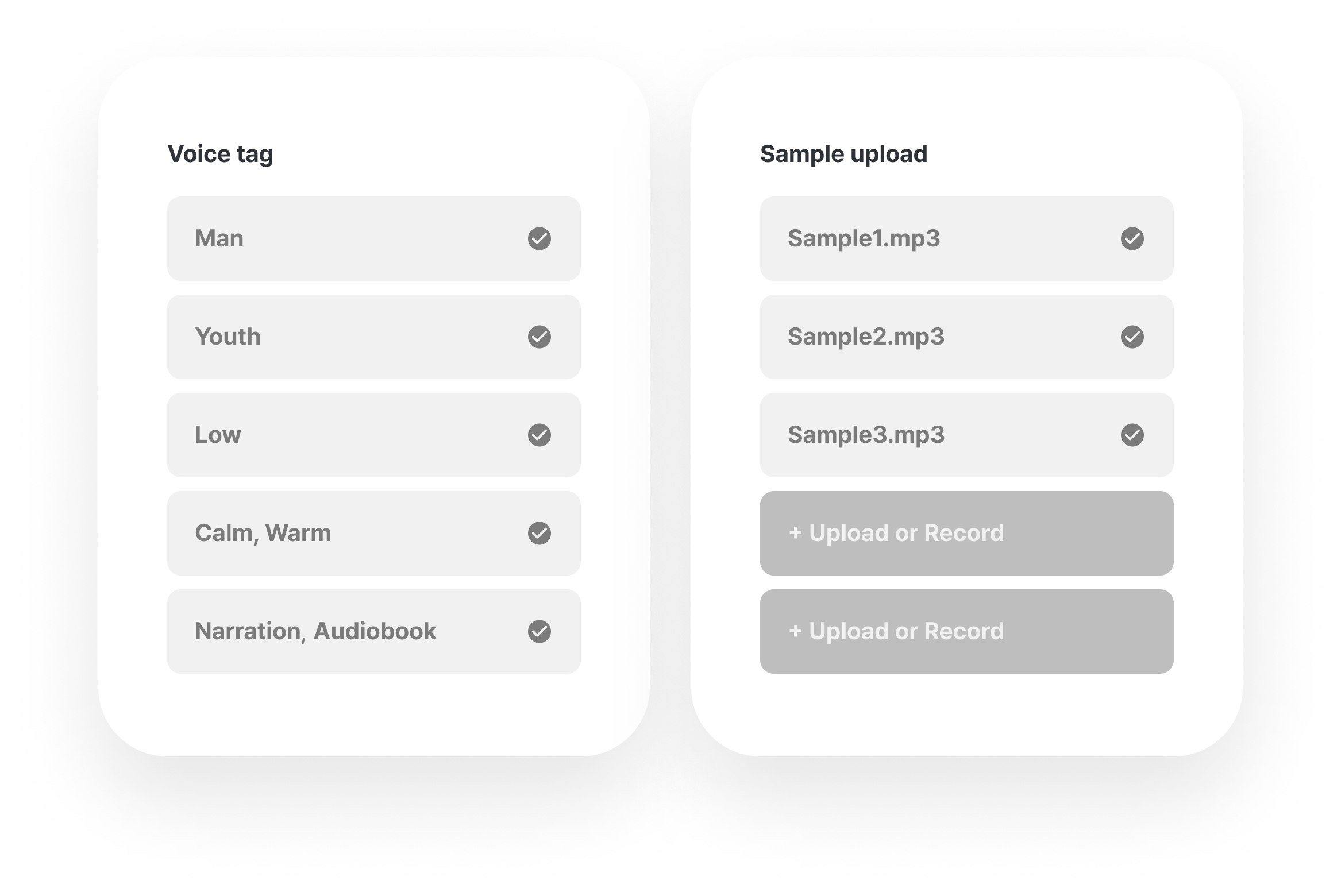 Set your style and
Upload a voice sample
